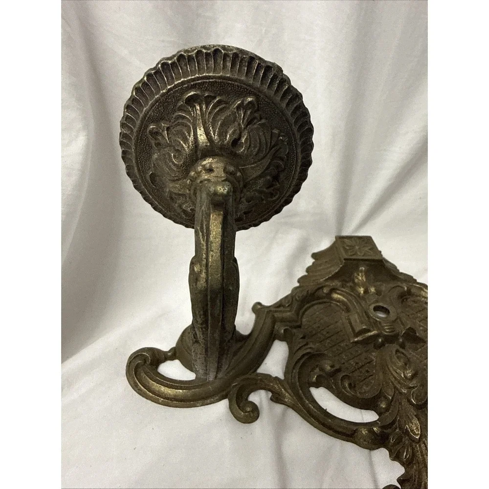 Antique 19th Century Neoclassical Ornate Bronze Double Arm Light Candle Sconce